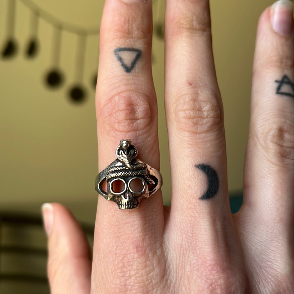 Sterling Skull Cobra Pharaoh Ring